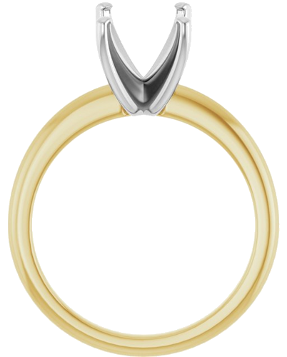 Sužadėtuvių Žiedas „Solitaire“ 585 Geltonojo Aukso Ir 950 Platinos Emerald 9mm x 7mm (2)