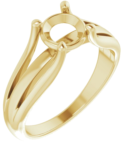 14K Yellow 6.5 mm Round Solitaire Engagement Ring Mounting (1)