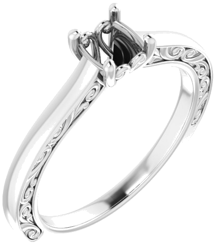 Sužadėtuvių Žiedas „Solitaire“ 950 Platinos Round 5.2mm (1)