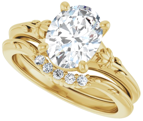 14K Yellow 9x7 mm Oval Solitaire Engagement Ring Mounting (10)