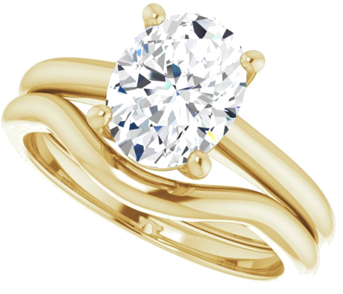 14K Yellow 9x7 mm Oval Solitaire Engagement Ring Mounting (10)