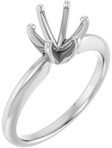 Sužadėtuvių Žiedas „Solitaire“ 585 Baltojo Aukso Round 7.3mm x 7.7mm (1)