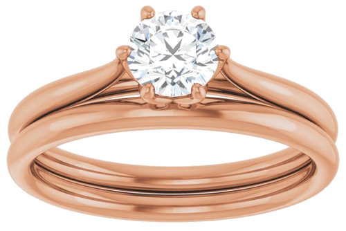 Sužadėtuvių Žiedas „Solitaire“ 585 Rožinis Aukso Round 5.2mm (8)