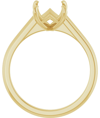 14K Yellow 9x7 mm Emerald Solitaire Engagement Ring Mounting (2)