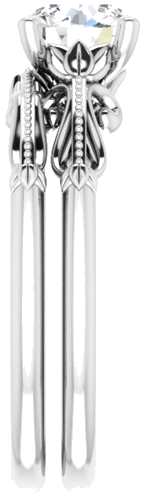 Sužadėtuvių Žiedas „Sculptural-Inspired Solitaire“ 585 Baltojo Aukso Round 6.5mm (9)