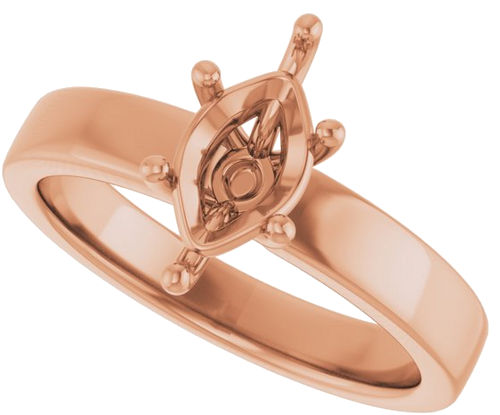 Sužadėtuvių Žiedas „Solitaire“ 417 Rožinis Aukso Marquise 10mm x 5mm (5)