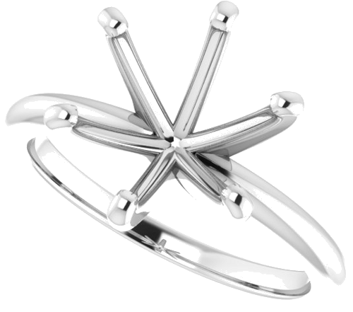 Platinum  10 mm Round Solitaire Engagement Ring Mounting (5)