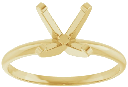 14K Yellow 6 x 6 mm Square Ultra-Lightweight Solitaire Engagement Ring Mounting (3)