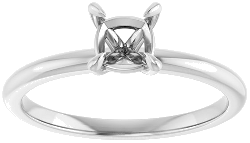 Sužadėtuvių Žiedas „Solitaire“ 585 Baltojo Aukso Cushion 5mm (3)