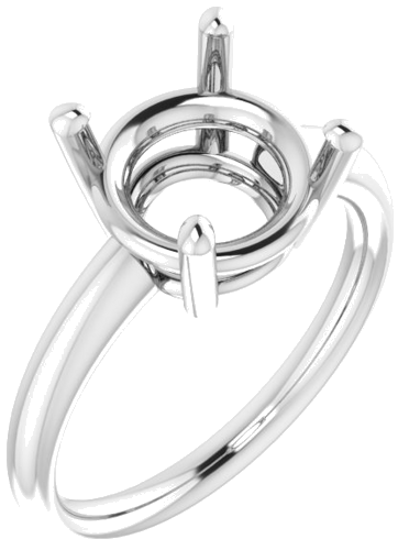 Sužadėtuvių Žiedas „Solitaire“ 585 Baltojo Aukso Round 10mm (1)