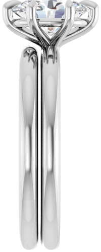 14K White 8x6 mm Oval Solitaire Engagement Ring Mounting (9)