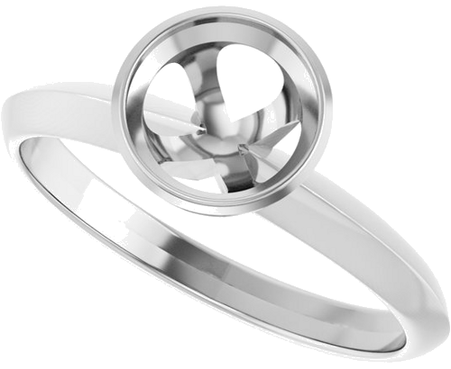 14K White 6.5 mm Round Solitaire Engagement Ring Mounting (5)