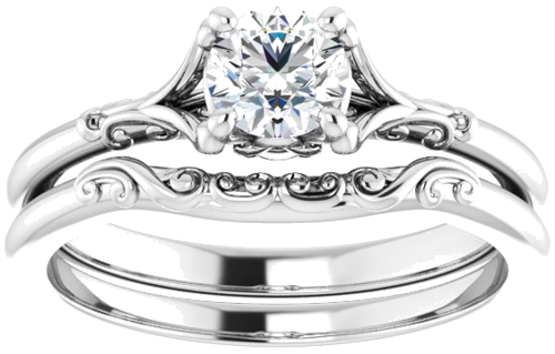 18K White 4.8 mm Round Solitaire Engagement Ring Mounting (8)