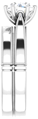 14K White  6.5 mm Round Solitaire Engagement Ring Mounting (9)