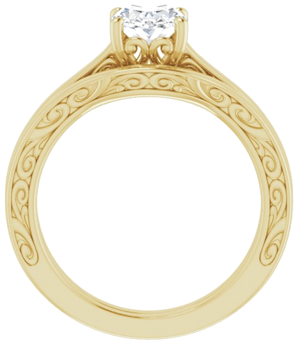 Sužadėtuvių Žiedas „Solitaire“ 585 Geltonojo Aukso Oval 8mm x 6mm (7)