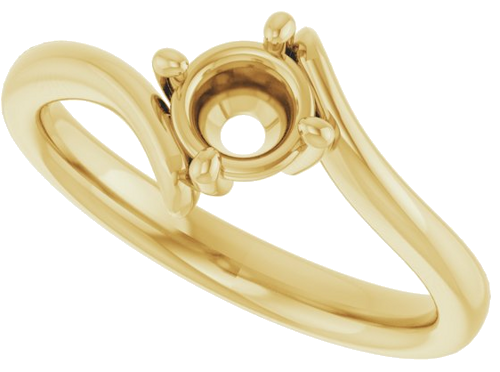 14K Yellow  5.2 mm Round Solitaire Engagement Ring Mounting (5)