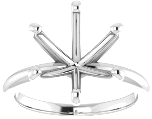 14K White  11 mm Round Solitaire Engagement Ring Mounting (3)