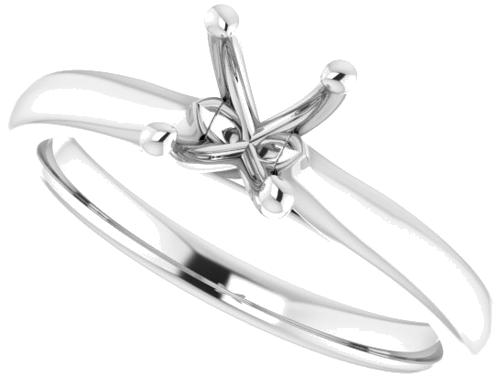 Platinum Oval 7x5 mm Solitaire Engagement Ring Mounting (5)