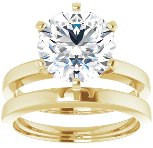 14K Yellow 9.4 mm Round Solitaire Engagement Ring Mounting (8)