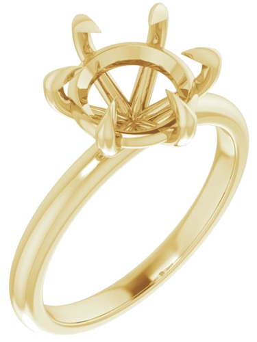 14K Yellow 9 mm Round Solitaire Engagement Ring Mounting (1)