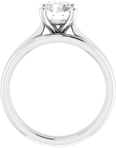 14K White 7 mm Round Engagement Ring Mounting (7)