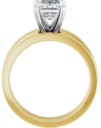 14K Yellow White 8x6 mm Emerald Solitaire Engagement Ring Mounting (7)