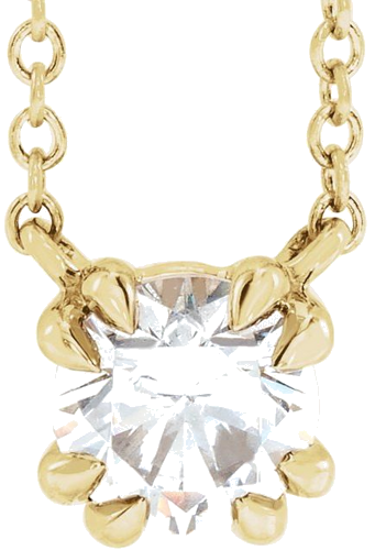 14K Yellow 1 4 CT Natural Diamond Solitaire 18  Necklace (1)
