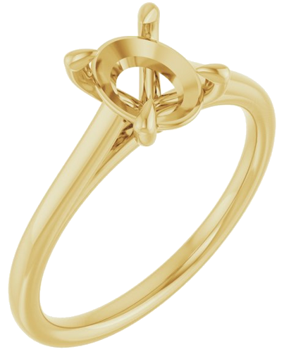Sužadėtuvių Žiedas „Claw-Prong Solitaire“ 10k yellow gold Oval 8mm x 6mm (1)