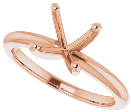 14K Rose  6 mm Square Solitaire Engagement Ring Mounting (5)