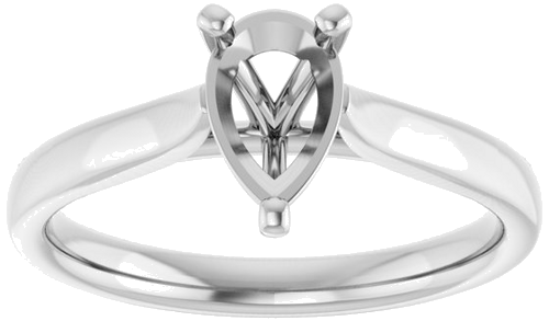 Sužadėtuvių Žiedas „Solitaire“ 585 Baltojo Aukso Pear Shape 8mm x 5mm (3)