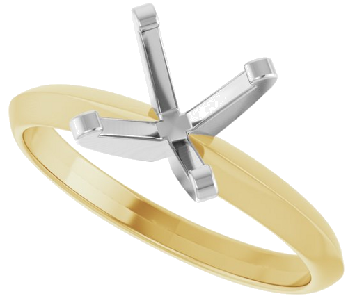 14K Yellow White 7.6 mm Round Solitaire Engagement Ring Mounting (5)