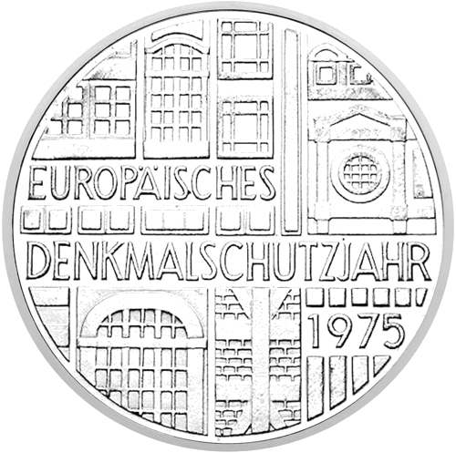 1975 Arhitektūras mantojums Vācija 5 marku sudraba monēta (1)