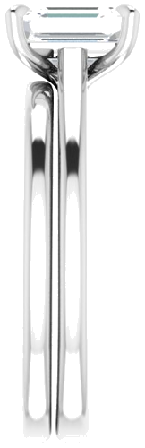 Sužadėtuvių Žiedas „Solitaire“ 585 Baltojo Aukso Emerald 7mm x 5mm (9)