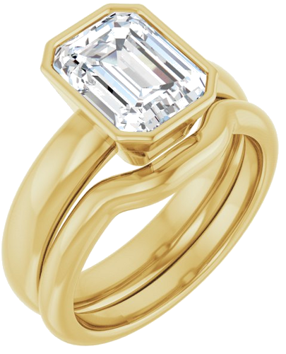 14K Yellow 9x7 mm Emerald Engagement Ring Mounting (6)