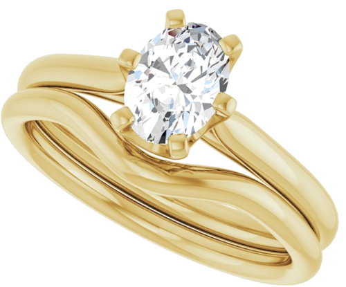14K Yellow 7x5 mm Oval Solitaire Engagement Ring Mounting (10)