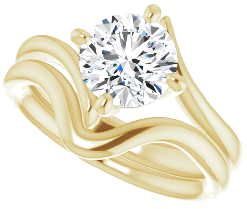 Sužadėtuvių Žiedas „Solitaire“ 585 Geltonojo Aukso Round 7.4mm (10)