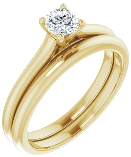 14K Yellow 4.4 mm Round Solitaire Engagement Ring Mounting (6)
