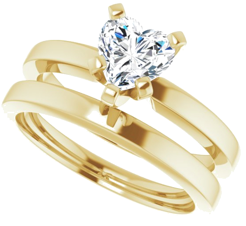 Sužadėtuvių Žiedas „Solitaire“ 585 Geltonojo Aukso Heart Shape 6mm (10)