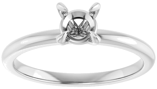 Sužadėtuvių Žiedas „Solitaire“ 585 Baltojo Aukso Round 5.2mm (3)