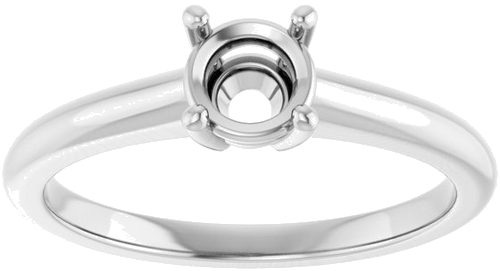 Sužadėtuvių Žiedas 585 Baltojo Aukso Round 5.2mm (3)