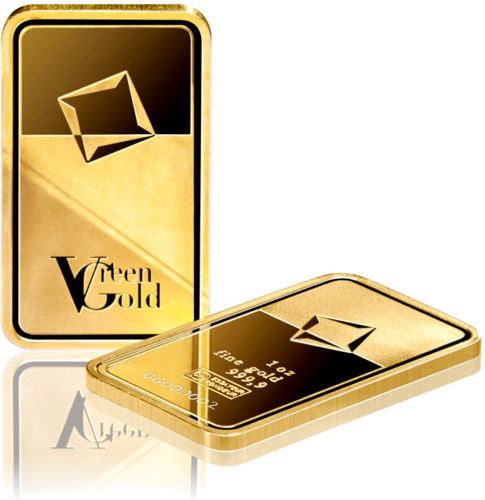 1 oz Инвестиционный золотой слиток Green Gold Valcambi (5)