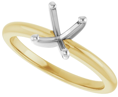 14K Yellow   White  8x6 mm Oval Solitaire Engagement Ring Mounting (5)