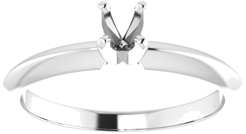 14K White 3.5-3.9 mm Round 4-Prong Light Solitaire Ring Mounting (3)