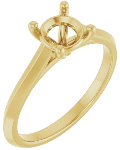 14K Yellow 6.5 mm Round Solitaire Engagement Ring Mounting (1)