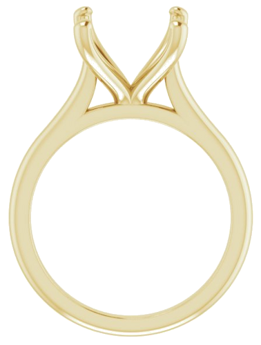 14K Yellow 10 mm Cushion Solitaire Engagement Ring Mounting (2)