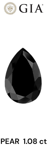 1.08 carat Fancy  Black-VVS2 Natūralus Pear Deimantas (1)