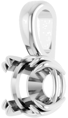 Sterling Silver 5 mm Round 4-Prong Double-Claw Pendant Mounting (2)