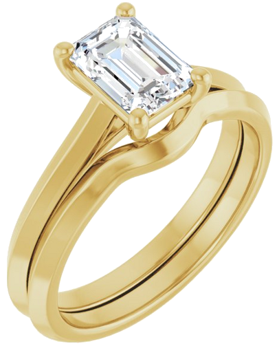 14K Yellow 7x5 mm Emerald Solitaire Engagement Ring Mounting (6)