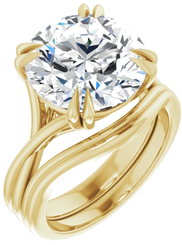Sužadėtuvių Žiedas „Solitaire“ 585 Geltonojo Aukso Round 12mm (6)