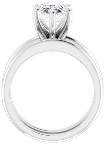 14K White  12x8 mm Pear Solitaire Engagement Ring Mounting (7)